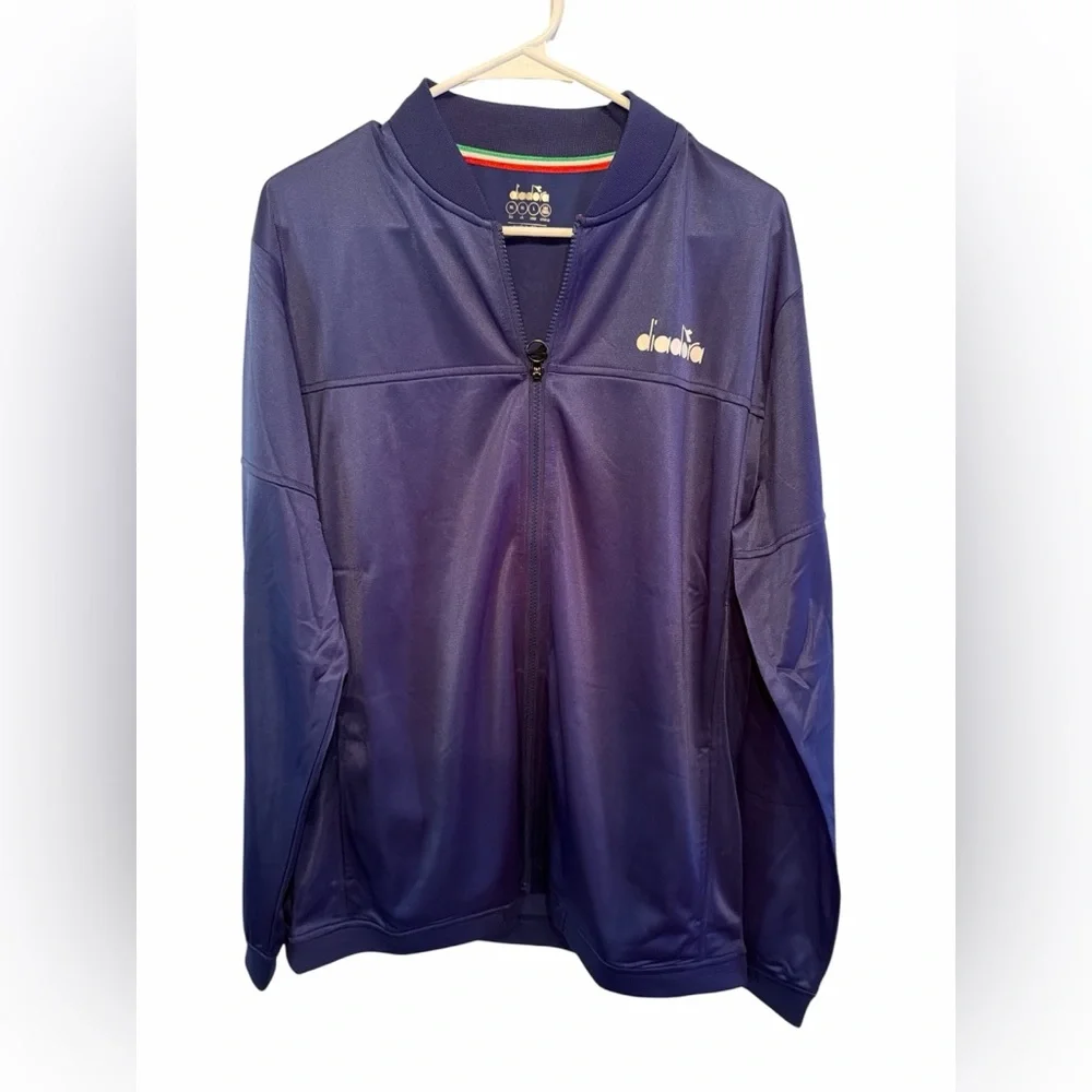 Diadora full zip up tennis jacket blue size XL